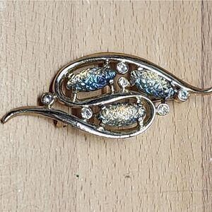 Vintage Emmons Iridescent Leaf Brooch